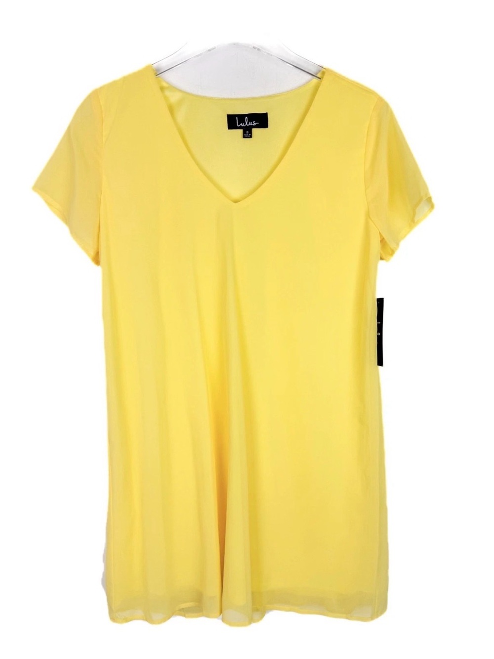 Lulus Freestyle Shift Dress Short Sleeve V-Neckline Yellow Size XL NEW w/ Tag